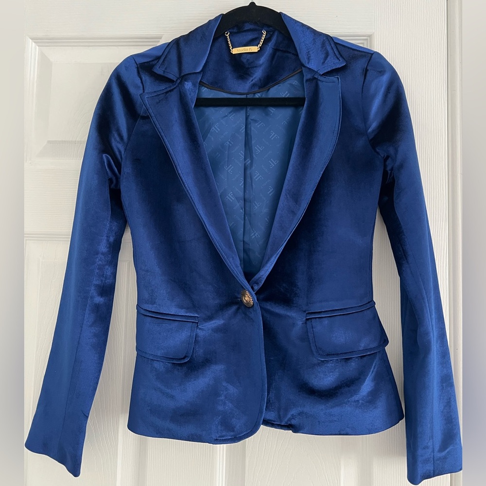 Velvet Elegant Blue Women's Blazer Studio F